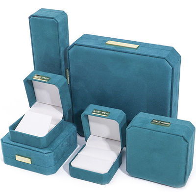 satın al Peacock Blue Yumuşak Kadife Mücevher Kutusu Organizer Özel Mücevher Kutusu Setleri Ambalaj online manufacture