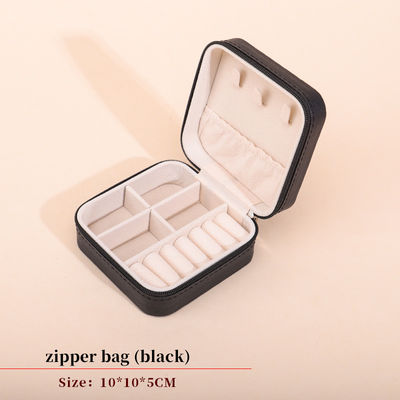 Yüzen Efektli PU Deri Mücevher Kutusu, Zipper Seyahat Mücevher Kutusu Çok Fonksiyonlu