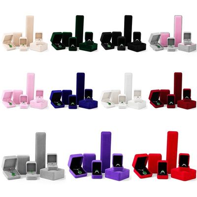 OEM ODM üst düzey kadife Mücevher Kutusu lüks özelleştirilebilir logo Kırmızı Kadife Mücevher Kutusu