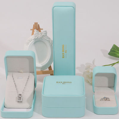 satın al Cyan Plain Soft Touch Sahte Deri Mücevher Paket Kutusu Kutusu Lüks Organizer online manufacture