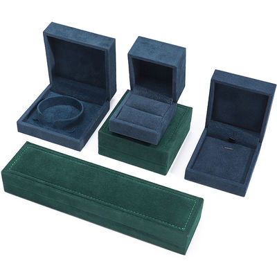 Lüks kolye küpeleri için özel koyu kadife mücevher kutusu Bilezik Yüzük 9*9*4cm