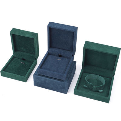 Lüks kolye küpeleri için özel koyu kadife mücevher kutusu Bilezik Yüzük 9*9*4cm