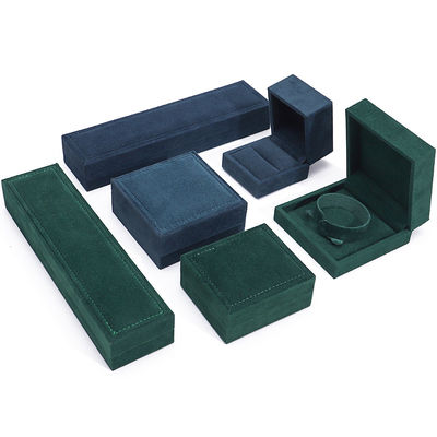 Lüks kolye küpeleri için özel koyu kadife mücevher kutusu Bilezik Yüzük 9*9*4cm