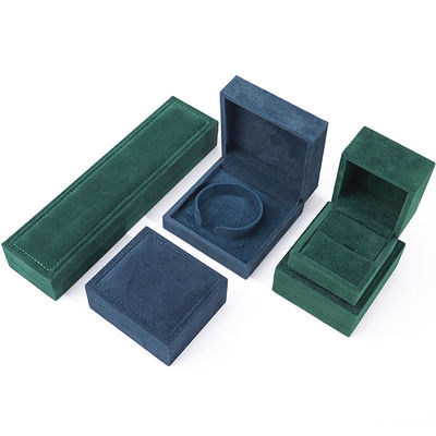 Lüks kolye küpeleri için özel koyu kadife mücevher kutusu Bilezik Yüzük 9*9*4cm