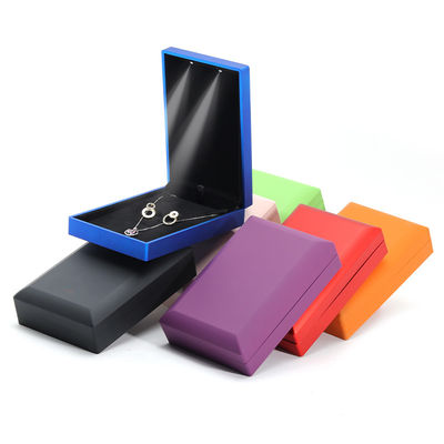 Hanhong Custom Logo Spray Paint Mücevher Packaging Box for Earrings Necklace Ring LED Set