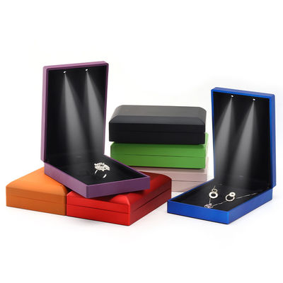 Hanhong Custom Logo Spray Paint Mücevher Packaging Box for Earrings Necklace Ring LED Set