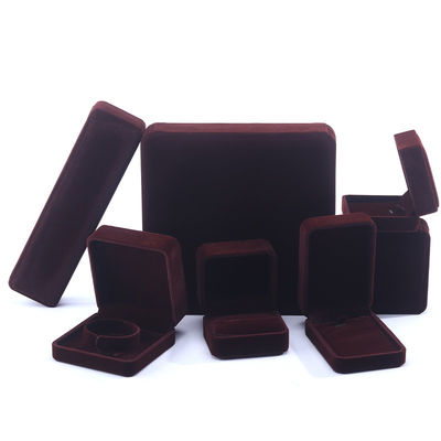 satın al Custom Brown Velvet Jewelry Packaging Box for Necklaces Earrings Bracelets Bize ulaşın online manufacture