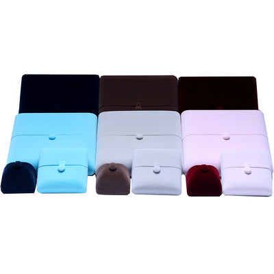 satın al 10*10*3cm Hanhong Özel Logo Lüks Mücevher Paket Kutusu Kadife Kolye Yüzük Bilezik Küpeler online manufacture