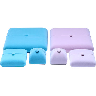 10*10*3cm Hanhong Özel Logo Lüks Mücevher Paket Kutusu Kadife Kolye Yüzük Bilezik Küpeler