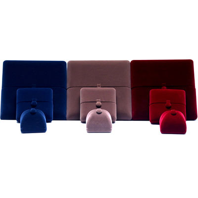 10*10*3cm Hanhong Özel Logo Lüks Mücevher Paket Kutusu Kadife Kolye Yüzük Bilezik Küpeler