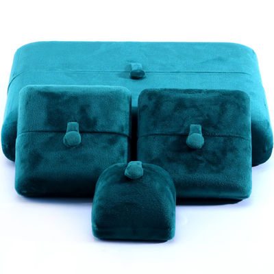 10*10*3cm Özel Logo Lüks Mücevher Kutusu Yeşil Kadife Bilezik Küpeler Paketleme