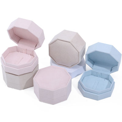 7.5*7.5cm Kadife Mücevher Kutusu Özel Logo Kolye ve Yüzük Set Gösterim Seyahat