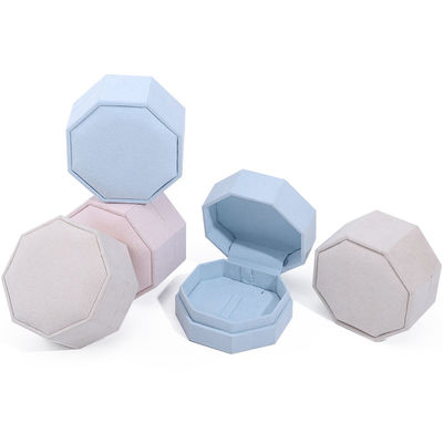 7.5*7.5cm Kadife Mücevher Kutusu Özel Logo Kolye ve Yüzük Set Gösterim Seyahat