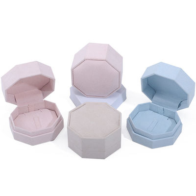 7.5*7.5cm Kadife Mücevher Kutusu Özel Logo Kolye ve Yüzük Set Gösterim Seyahat