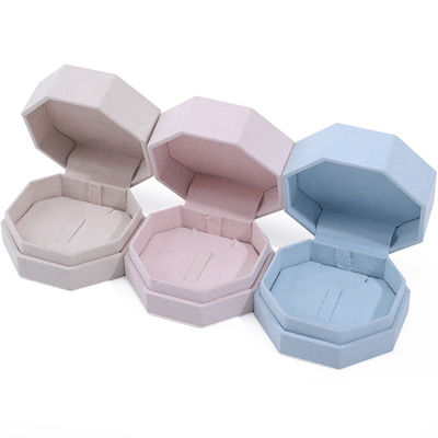 7.5*7.5cm Kadife Mücevher Kutusu Özel Logo Kolye ve Yüzük Set Gösterim Seyahat