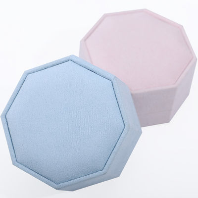 7.5*7.5cm Kadife Mücevher Kutusu Özel Logo Kolye ve Yüzük Set Gösterim Seyahat