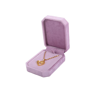 Hanhong Pembe Kolye Bilezik Yüzük Paketleme için Özel Logo Kadife Mücevher Kutusu