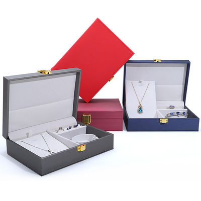 Müşterinin Logosu Hanhong PU Deri Mücevher Kutusu Yüzükler Küpeleri Kolye ve Kolye