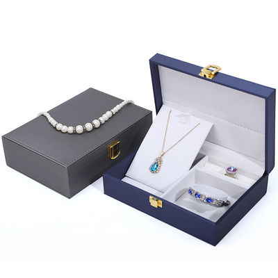 Müşterinin Logosu Hanhong PU Deri Mücevher Kutusu Yüzükler Küpeleri Kolye ve Kolye