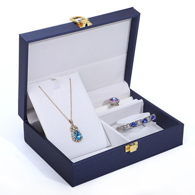 Müşterinin Logosu Hanhong PU Deri Mücevher Kutusu Yüzükler Küpeleri Kolye ve Kolye