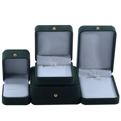 satın al Özel Logo Yeşil Kadife Mücevher Paketleme Kutusu Kolye Bilezik Kulaklık Yüzük online manufacture