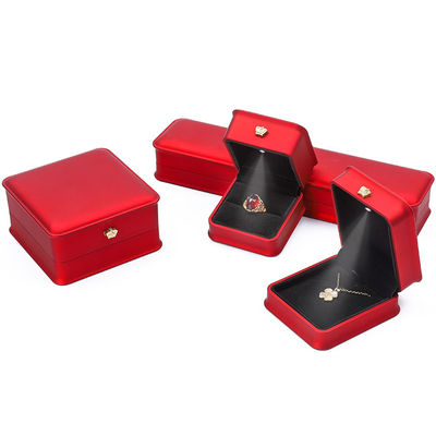 LED Işık Kırmızı Renkli Mücevher Kutusu Setleri, Özel Logo ile Mücevher Paket Kutusu