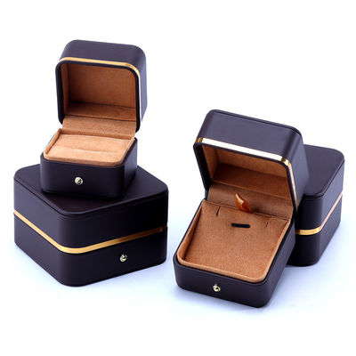 satın al Kolye Kolye Saat ve Yüzük için Embossing Logo Sınıf Deri Mücevher Paket Kutusu online manufacture