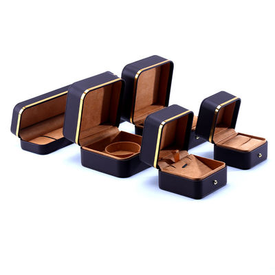 Kolye Kolye Saat ve Yüzük için Embossing Logo Sınıf Deri Mücevher Paket Kutusu