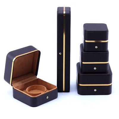 Kolye Kolye Saat ve Yüzük için Embossing Logo Sınıf Deri Mücevher Paket Kutusu