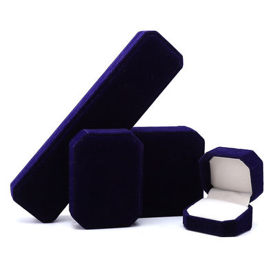 En Yeni Tarzı Özel Mavi Flannelette Sekizgen Mücevher Kutusu Kolye Bilezik Yüzük