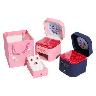 satın al Özel Boyut Gül Ölümsüz Çekmece Çiçek Mücevher Kutusu Stud Küpeler Kolye online manufacture
