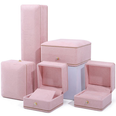 satın al Düzgenli pembe mücevher kutusu Bileklikler Kolye ve yüzüklerin özel logo ambalajı için online manufacture