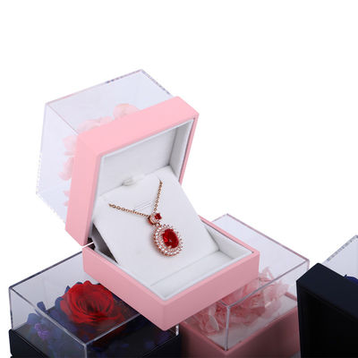 satın al Kare Gül Çiçeği Mücevher Paket Kutusu Hediye Özel Tasarım için Çiçekli Yüzük Kutusu online manufacture