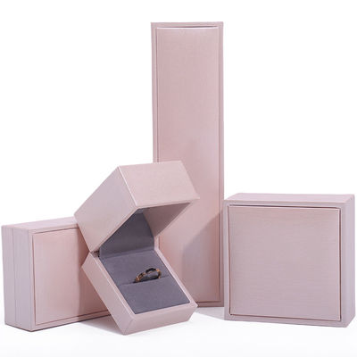 Pembe Yumuşak Dokunma Sahte Deri Mücevher Lüks Depolama Paketleme Kadife kaplama