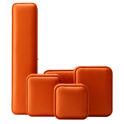 Lüks depolama ambalajı için Orange Snow Grain Noble PU Deri Mücevher Kutusu