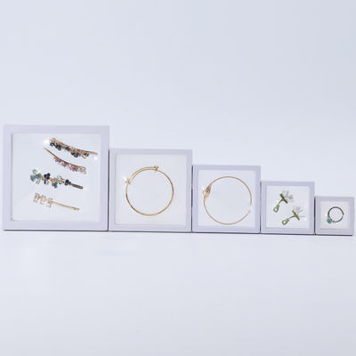 Plain White PE Membrane Suspension Box Plastik Yüzen Mücevher Kutusu Şeffaf