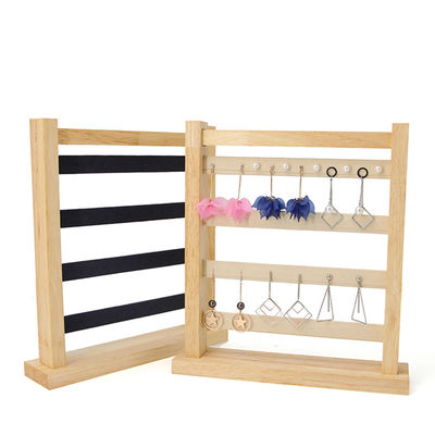 satın al Kompakt Çok Kullanımlı Ahşap Kulak Yüzükleri Drop Display Rack Mücevherler Sergi Standı online manufacture