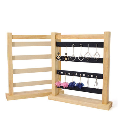 Kompakt Çok Kullanımlı Ahşap Kulak Yüzükleri Drop Display Rack Mücevherler Sergi Standı