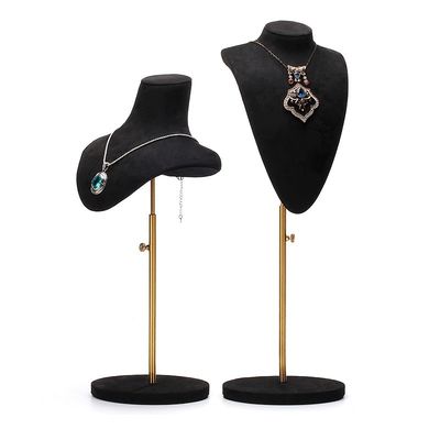 satın al Çok Boyutlu Yumuşak Kadife Kapak Mücevher Ekranı Bust Pendant Exhibition Stand online manufacture