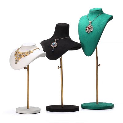 Çok Boyutlu Yumuşak Kadife Kapak Mücevher Ekranı Bust Pendant Exhibition Stand