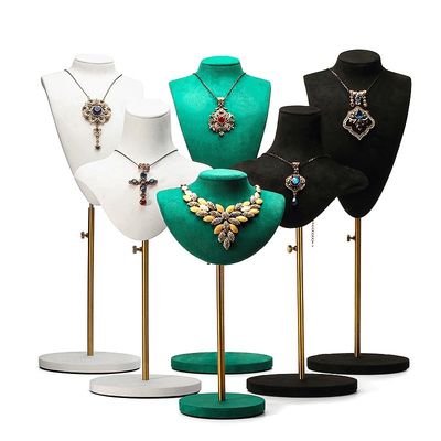 Çok Boyutlu Yumuşak Kadife Kapak Mücevher Ekranı Bust Pendant Exhibition Stand