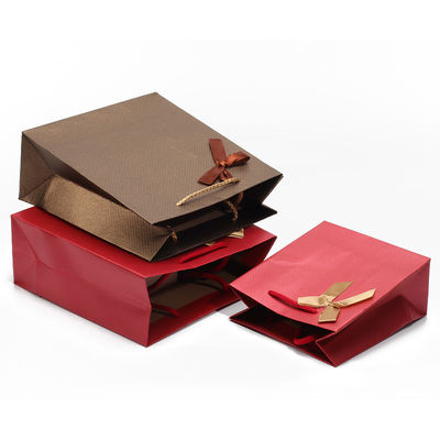 Twill Grain Lezzetli Karton Kağıt Tote Hediye Çantaları Mücevher Paket tutucu