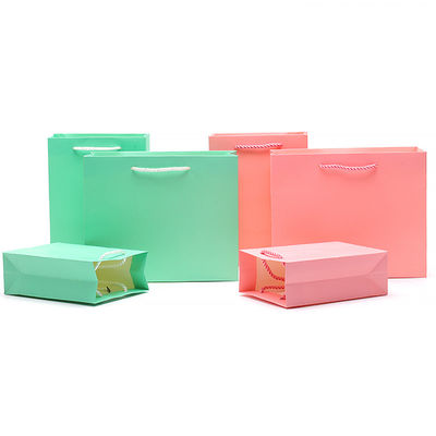 Şık Plain Macaron Renkli Karton Tote Bag Hediye Hazine Ambalajı