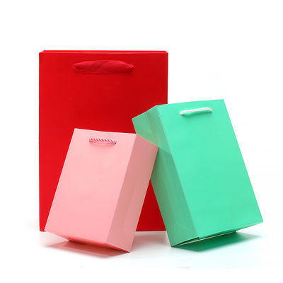 Şık Plain Macaron Renkli Karton Tote Bag Hediye Hazine Ambalajı