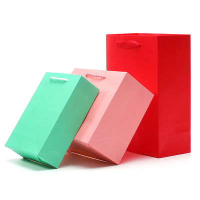 Şık Plain Macaron Renkli Karton Tote Bag Hediye Hazine Ambalajı