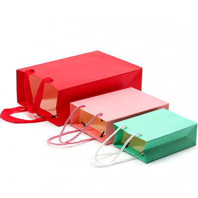 Şık Plain Macaron Renkli Karton Tote Bag Hediye Hazine Ambalajı