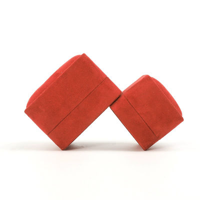 Kare kırmızı Kadife Takı yüzük Kutusu özelleştirilebilir Takı Kutusu ambalajı