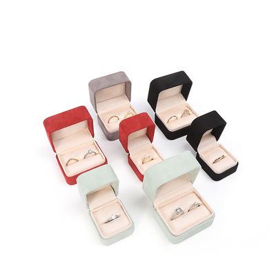 Kare kırmızı Kadife Takı yüzük Kutusu özelleştirilebilir Takı Kutusu ambalajı