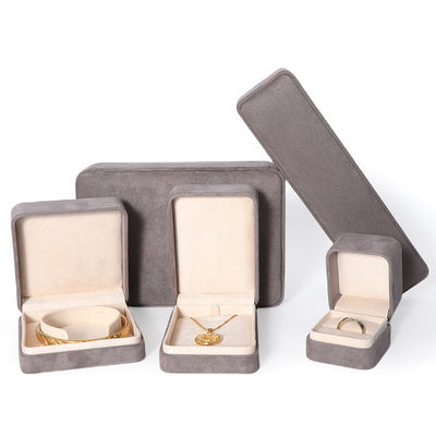 Premium Gri Mücevher Paketleme Kutusu Özel Hign End Büyük Mücevher Seti Kolye Bilezik Kulaklık Yüzük Paketleme