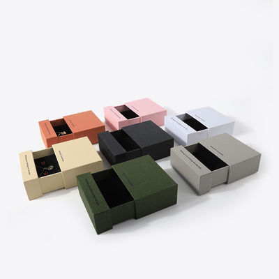 Çin üretim toptan yüksek kaliteli Kolye Kulaklık Bilezik Yüzük Kutusu Mücevher ambalajı Kişiselleştirilmiş Özel Eko Dost Karton Kağıt Beyaz Çekmece Mücevher Kutusu Logo ile